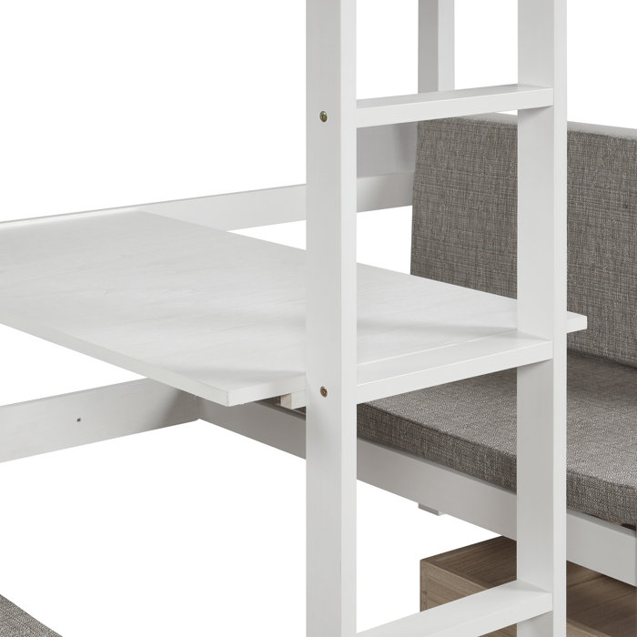 Isabelle & Max™ Bain Twin Solid Wood Loft Bed with BuiltinDesk by